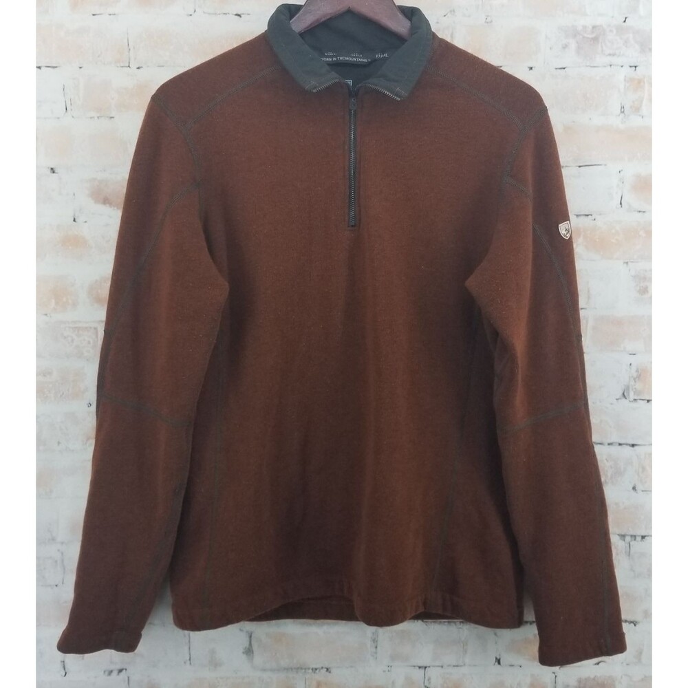 KÜHL Revel 1/4 Zip Performance Fleece Sweater Mens Medium Lava Red